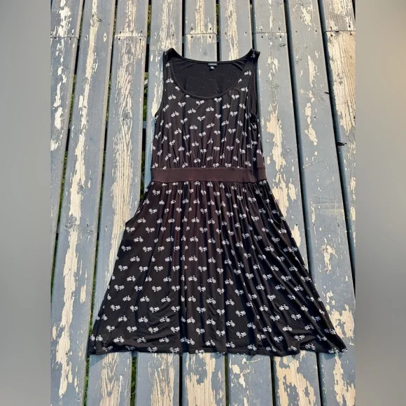 Torrid Black Midi Dress with White Bicycle Design - Picture 12 of 15